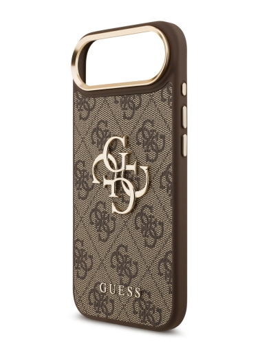 Guess для iPhone Air чехол Crossbody PU 4G Big metal logo Gold camera Hard + Strap Brown