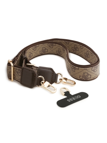 Guess для iPhone Air чехол Crossbody PU 4G Big metal logo Gold camera Hard + Strap Brown