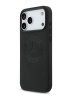 Mercedes для iPhone 17 Pro чехол Leather Vintage Round Debossed Logo Hard Black (MagSafe)