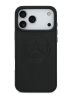 Mercedes для iPhone 17 Pro чехол Leather Vintage Round Debossed Logo Hard Black (MagSafe)