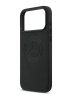 Mercedes для iPhone 17 Pro чехол Leather Vintage Round Debossed Logo Hard Black (MagSafe)