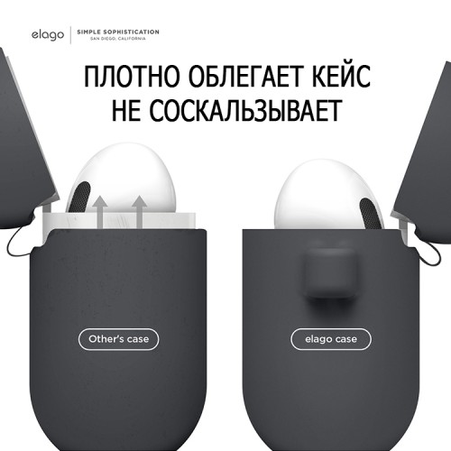 Чехол Elago Silicone Hang case для AirPods 3 (2021), серый