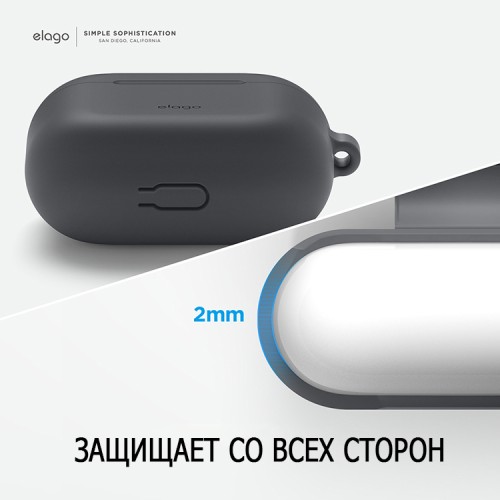 Чехол Elago Silicone Hang case для AirPods 3 (2021), серый