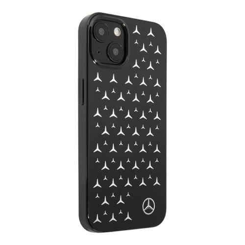 Чехол Mercedes Silver Stars Hard для iPhone 13, черный