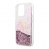 Чехол Guess Liquid glitter 4G Big logo Hard для iPhone 13 Pro Max, розовый
