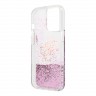 Чехол Guess Liquid glitter 4G Big logo Hard для iPhone 13 Pro Max, розовый