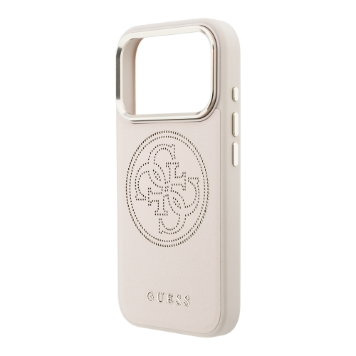 Guess для iPhone 17 Pro Max чехол PU with Perforated 4G logo Metal camera Pink (MagSafe)