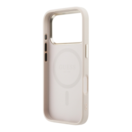 Guess для iPhone 17 Pro Max чехол PU with Perforated 4G logo Metal camera Pink (MagSafe)