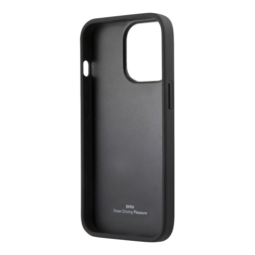 Кожаный чехол BMW Signature Logo imprint Hard для iPhone 13 Pro, черный