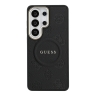 Guess для Galaxy S26 Ultra чехол PU Saffiano Peony Metal logo & Camera Hard Black (MagSafe)