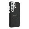 Guess для Galaxy S26 Ultra чехол PU Saffiano Peony Metal logo & Camera Hard Black (MagSafe)