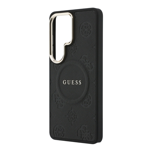 Guess для Galaxy S26 Ultra чехол PU Saffiano Peony Metal logo & Camera Hard Black (MagSafe)
