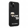 Чехол Lagerfeld 3D Rubber Karl and Choupette Hard для iPhone 14, черный