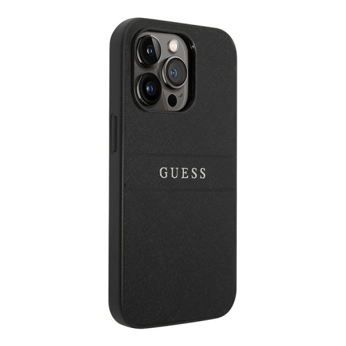 Чехол Guess PU Saffiano with Metal logo Hard для iPhone 14 Pro Max, черный