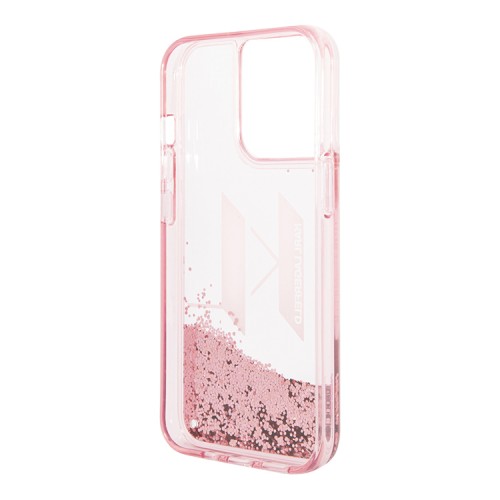 Чехол Lagerfeld Liquid glitter Big KL logo Hard для iPhone 14 Pro Max, розовый