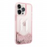 Чехол Lagerfeld Liquid glitter Big KL logo Hard для iPhone 14 Pro Max, розовый