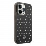 Чехол Mercedes Double layer Stars Hard для iPhone 14 Pro Max, черный/серебристый