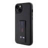 Чехол BMW M-Collection PU + Grip stand Hot stamp Hard для iPhone 14, черный