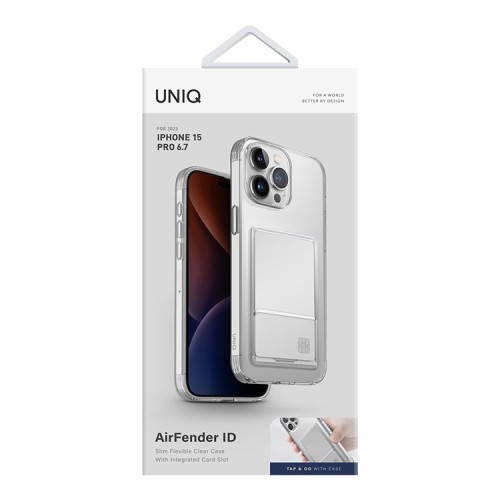 Uniq для iPhone 15 Pro Max чехол Air Fender ID (cardslot) Clear