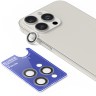 BlueO стекло для iPhone 15 Pro Max Camera Lens SAPPHIRE metal armored 3 шт. Silver (+install)