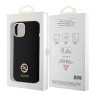 Guess для iPhone 15 чехол Liquid silicone with 4G Diamond metal logo Hard Black