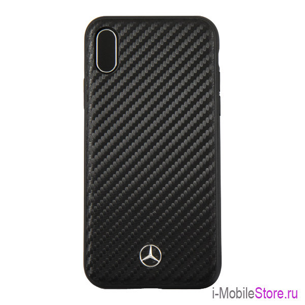 Чехол Mercedes Dynamic Hard Carbon для iPhone X/XS, черный