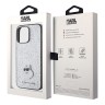 Lagerfeld для iPhone 15 Pro Max чехол Fixed glitters NFT Choupette Metal pin Hard Silver