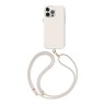 Uniq для iPhone 15 Pro чехол COEHL CREME Liquid silicone with Strap Ivory (MagSafe)