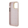 Guess для iPhone 15 Pro чехол Liquid silicone Gold metal logo & Camera frame Hard Pink