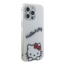 Hello Kitty для iPhone 15 Pro Max чехол Crossbody PC/TPU Dreaming Kitty + PU Strass strap Hard White