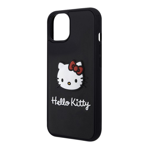 Hello Kitty для iPhone 15 чехол 3D Rubber Kitty Head Hard Black