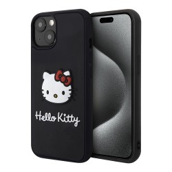 Hello Kitty для iPhone 15 чехол 3D Rubber Kitty Head Hard Black