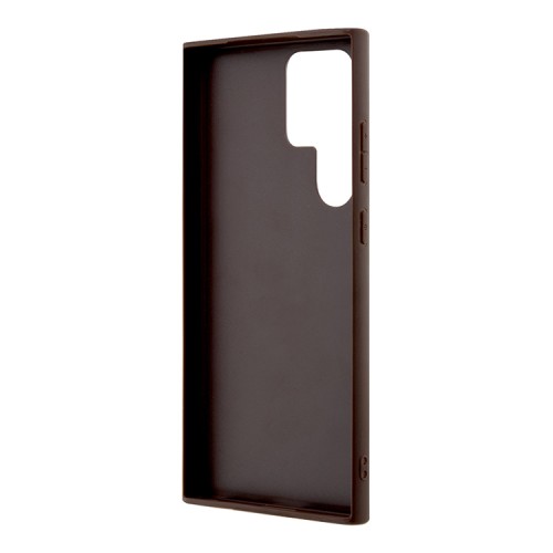 Guess для Galaxy S24 Ultra чехол PU 4G Bottom stripe Metal logo Hard Brown