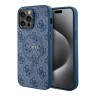 Guess для iPhone 13 Pro Max чехол PU 4G Colored ring Metal logo Blue (MagSafe)