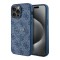 Guess для iPhone 13 Pro Max чехол PU 4G Colored ring Metal logo Blue (MagSafe)