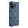 Guess для iPhone 13 Pro Max чехол PU 4G Colored ring Metal logo Blue (MagSafe)