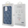 Guess для iPhone 13 Pro Max чехол PU 4G Colored ring Metal logo Blue (MagSafe)