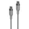 Energea Кабель HELIX USB-C to USB-C 100W 480 Mbps Magnetic Natural Titanium 1.5m