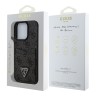 Guess для iPhone 16 Pro чехол PU кожа 4G Double cardslot Triangle metal logo Black