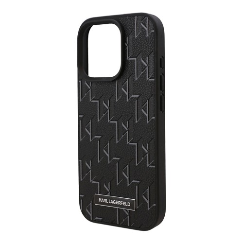 Karl Lagerfeld для iPhone 16 Pro Max чехол PU-кожа Monogram черный (MagSafe)