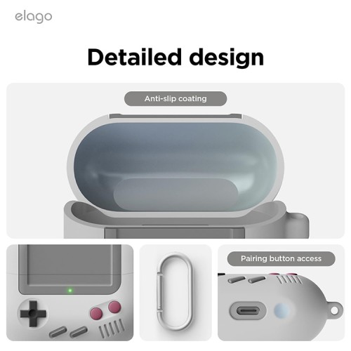 Elago для Galaxy Buds 3/3 Pro чехол Unique AW5 Game console Hang case Light Grey
