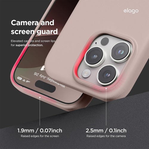 Elago для iPhone 16 Pro чехол PU Leather Lovely Pink (MagSafe)