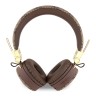 Guess наушники беспроводные накладные Bluetooth Headphones Round PU 4G Metal Logo Brown