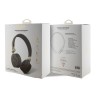 Guess наушники беспроводные накладные Bluetooth Headphones Round PU 4G Metal Logo Brown