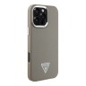 Guess для iPhone 16 Pro Max чехол PU Grained leather Triangle metal logo Hard Brown (MagSafe)