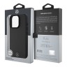 Mercedes для iPhone 16 Pro Max чехол Leather Textured and Smooth Metal logo Hard Black (MagSafe)
