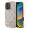 DKNY для iPhone 16 Pro Max чехол PU Checkered Printed stripes Metal logo Hard Pink
