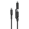 Energea Кабель FLOW Duo USB-C to USB-C PD240W/480Mbps 5A + Lightning MFI 60W Nanoweave Black 1.5m