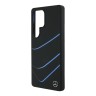 Mercedes для Galaxy S25 Ultra чехол Liquid silicone Curved stripes Metal logo Hard Black (MagSafe)
