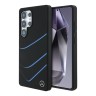 Mercedes для Galaxy S25 Ultra чехол Liquid silicone Curved stripes Metal logo Hard Black (MagSafe)